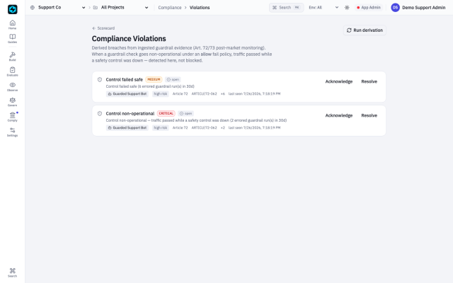 Guardrails in the FastAIAgent Local UI