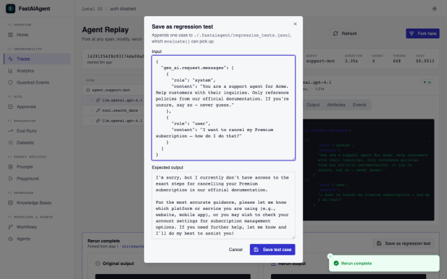 Save as regression test